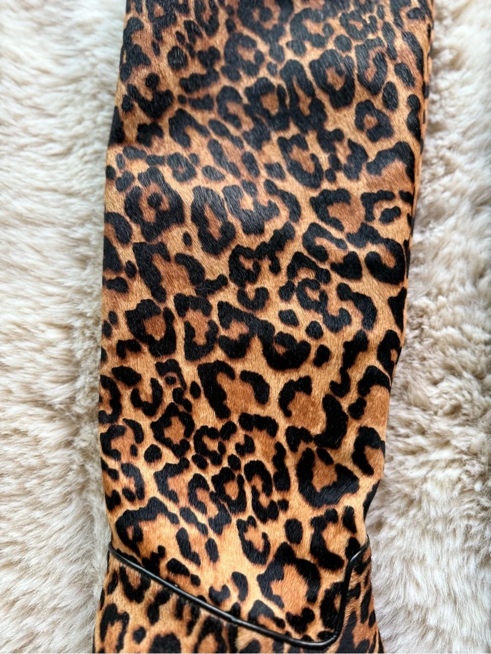 Michael Kors Leopard Print Knee-High Heeled Boots - Tan and Black
